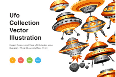 Ufo Collection Vector Illustration