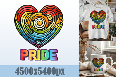 Pride Heart Colorful Design