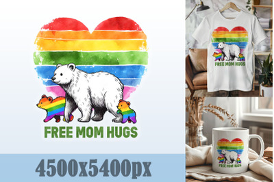 Free Mom Hugs Polar Bear Art
