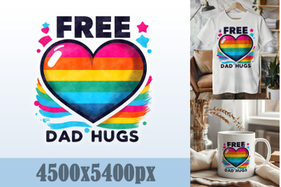 Free Dad Hugs Rainbow Art