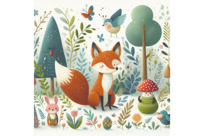 whimsical woodland charming animal