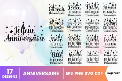 French Birthday Quotes SVG Bundle