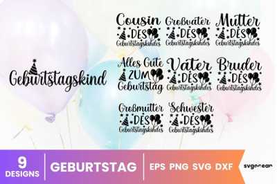 German Birthday Quotes SVG Bundle