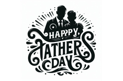 Happy Father s Day lettering black vector calli