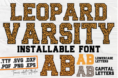 Leopard Varsity Font | Leopard Font SVG TTF | Varsity Letter