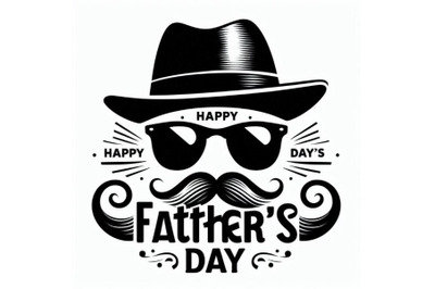 Happy Father`s Day text decorated with h