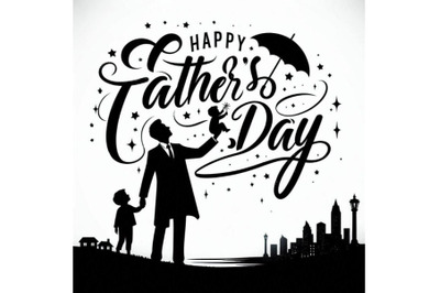 Happy Father`s Day elegant modern hand