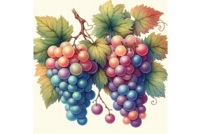 Watercolor grapes