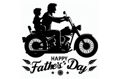 Stylish text Happy Father`s Day with fathe