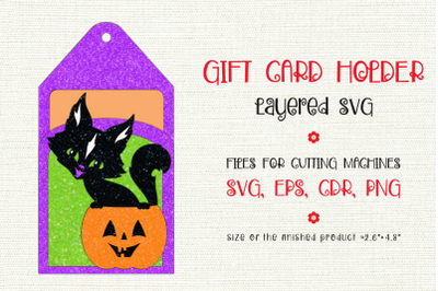 Cute Cat | Halloween Gift Card Holder | Paper Craft Template