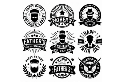 Happy Father`s Day Badges and Design El