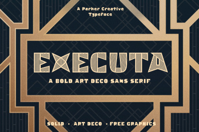 Executa - A Bold Art Deco Font + Freebies