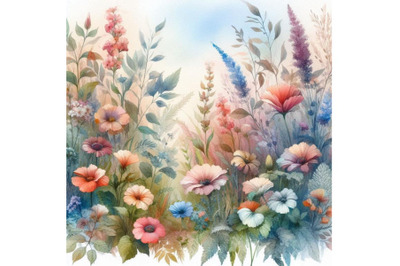 Abstract watercolor garden backgroun