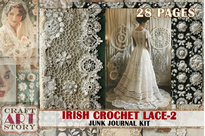 Irish Crochet Lace-2 Junk Journal kit,Home crafts picture