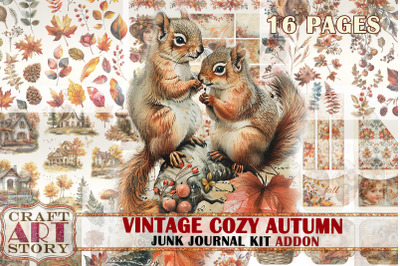 Cozy Autumn ADDON Junk Journal Pages,scrapbook printables