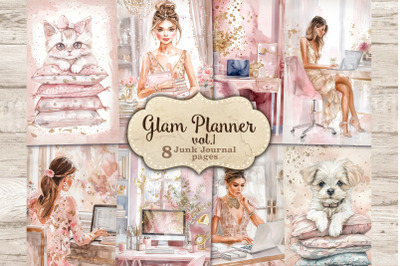 Glam Planner Junk Journal Page | Pink Printable Paper