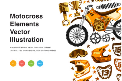 Motocross Elements Vector Illustration
