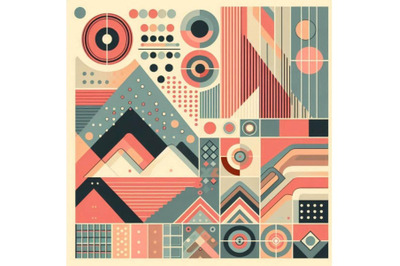 Abstract background in retro scandinavian sty