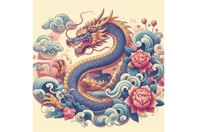 Chinese Dragon. Asian dragon illustration