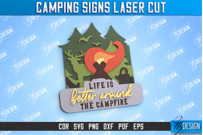 Camping Sign | 3D Decorative Stand | Camping Vibes | Adventure | CNC