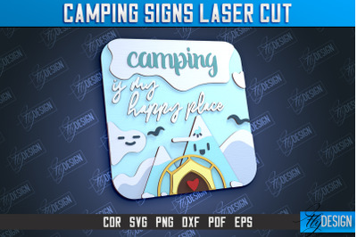 Camping Sign | 3D Decorative Stand | Camping Vibes | Adventure | CNC