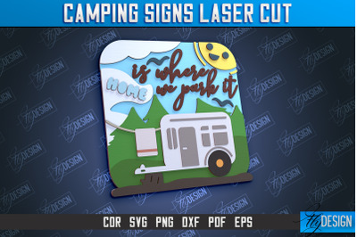 Camping Sign | 3D Decorative Stand | Camping Vibes | Adventure | CNC