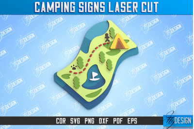 Camping Sign | 3D Decorative Stand | Camping Vibes | Adventure | CNC