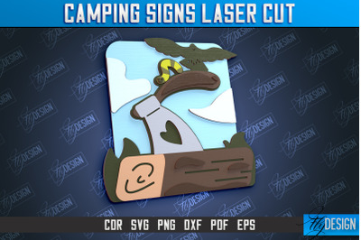 Camping Sign | 3D Decorative Stand | Camping Vibes | Adventure | CNC