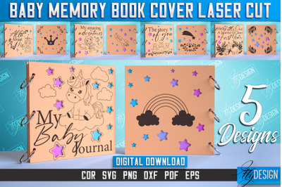 Baby Memory Book Cover Bundle | Memory Album Cover | CNC File