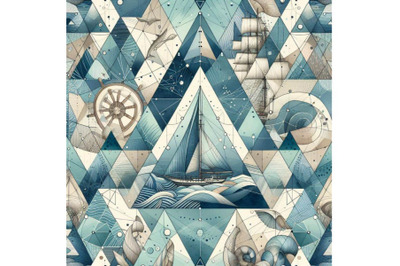 Abstract geometric background in marine style