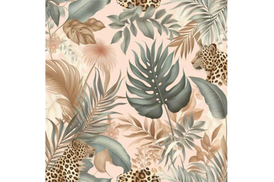 Summer botanical seamless pattern tropical