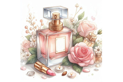 Perfume watercolor illustration