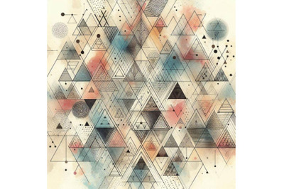 Triangle seamless pattern with grunge and w