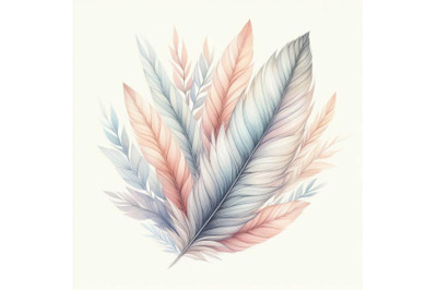 Watercolor feather background