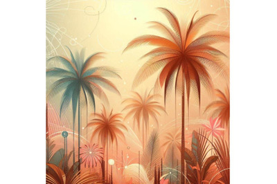 Abstract summer tropical palm tree backgro