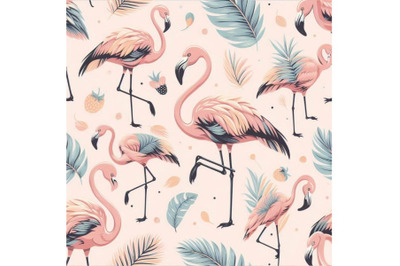 Flamingo seamless pattern