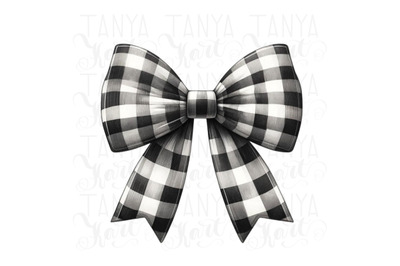 Christmas Buffalo Plaid Bow Digital Print, DIY Heat Transfer