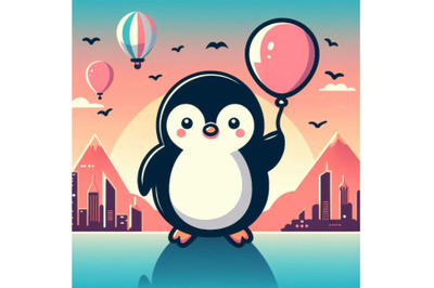 a cute cartoon penguin