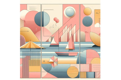 Abstract summer geometric poster design