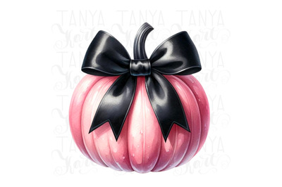 Pink Pumpkin Sublimation Print, Watercolor PNG Designs