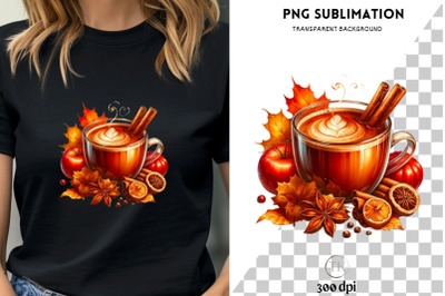 Autumn Warm Drink Digital Prints, Fall PNG Design