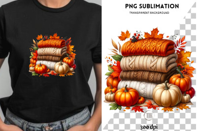 Autumn Digital Prints: Sweaters, Pumpkins, Leaves, PNG Crafting Files,