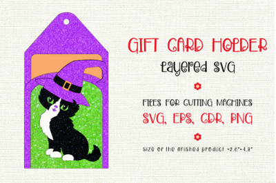 Halloween Black Cat | Gift Card Holder | Paper Craft Template