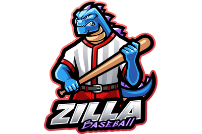 Zilla baseball esport mascot logo design