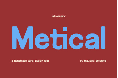 Metical Handmade Sans Display Font