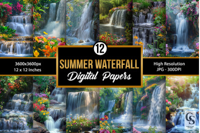 Summer Floral Waterfall Backgrounds