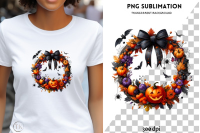 Halloween Wreath PNG Designs for Card Making &amp; Digital Crafting, Insta