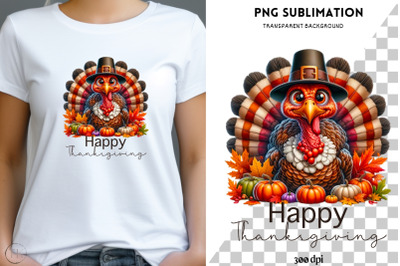 Happy Thanksgiving Digital Prints, Transparent PNG Downloads for DIY C