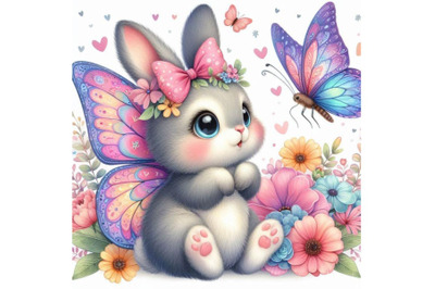 beautiful&2C;watercolor&2C;ai&2C;butterfly&2C;bunny&2C;adorable&2C;wo