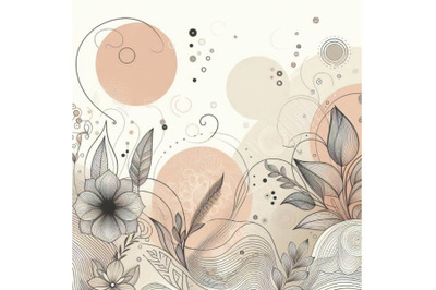 Abstract curve shape background with floral